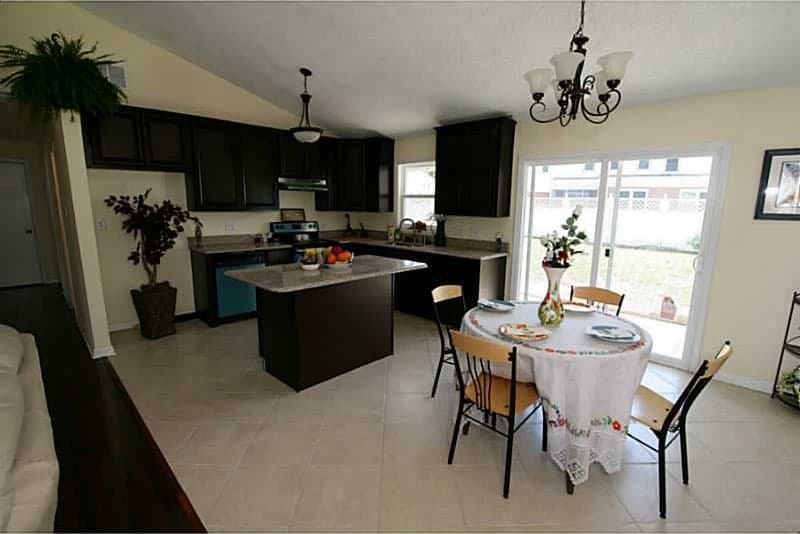 A renovated kitchen in a home for sale