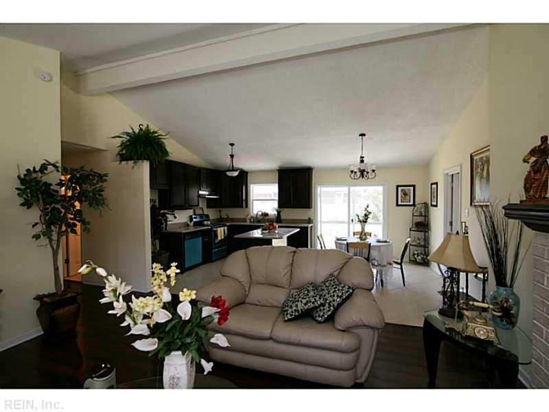 Living and dining room in a house we bought
